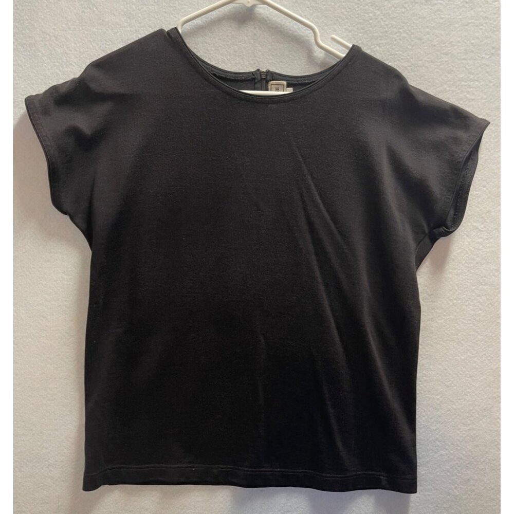 Vintage Evan-Picone Short Sleeve Blouse Quarter Zip Blouse Size Medium